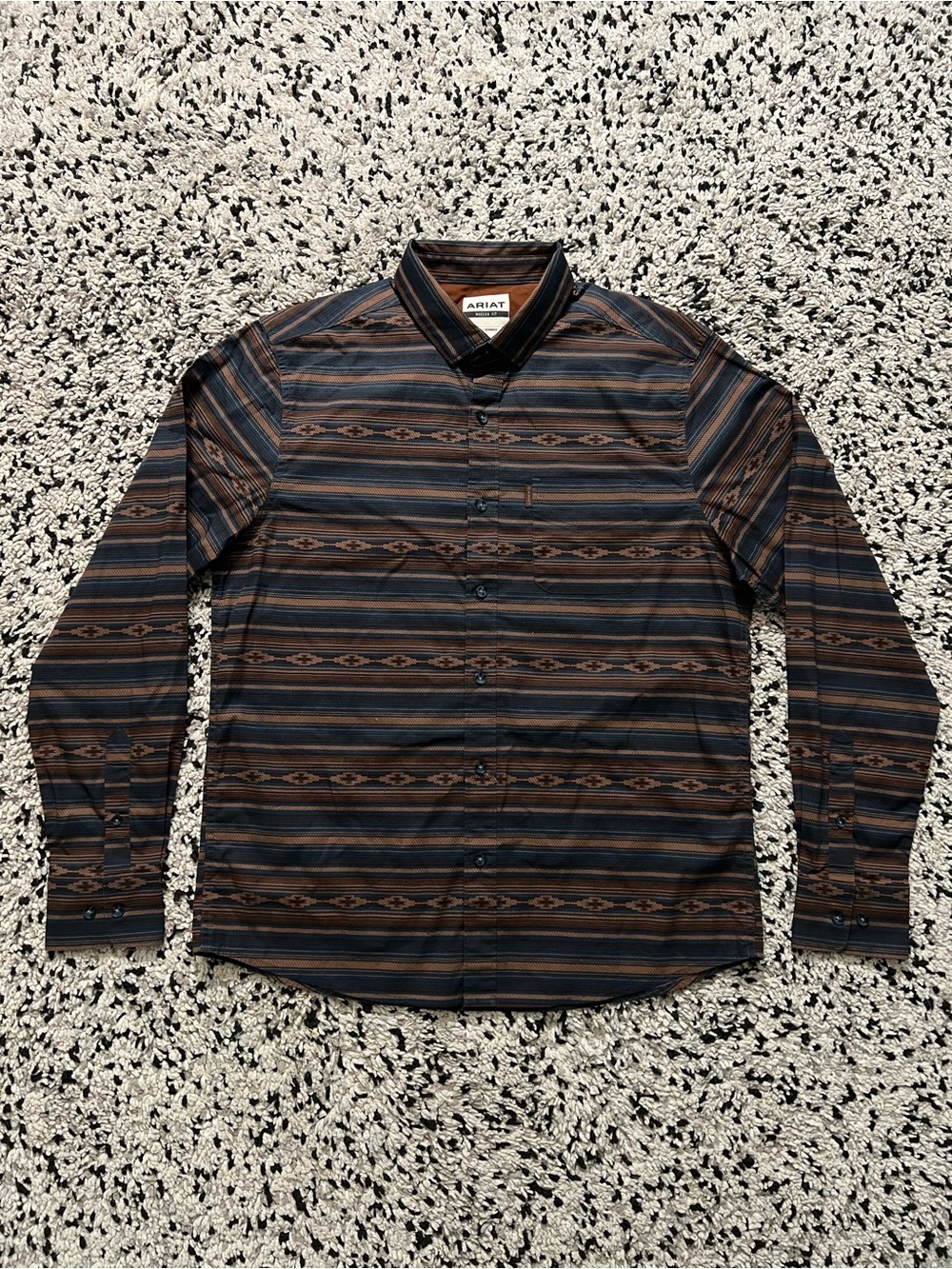 ARIAT Modern Fit Western Print Shirt Long Sleeve Button Down Men’s Size Large